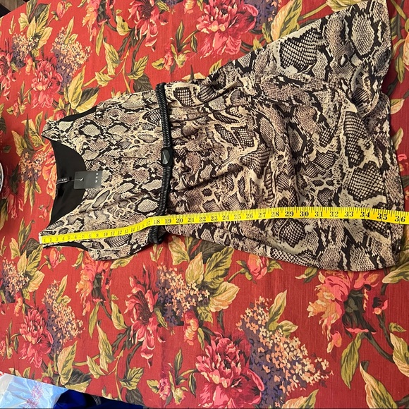 NWT - MNG - Reptile pattern "Sheer" Lined Sleeveless Dress for Day to Evening - Picture 9 of 14